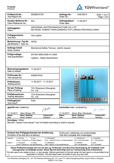 ISO9994 für WP32 von TÜV