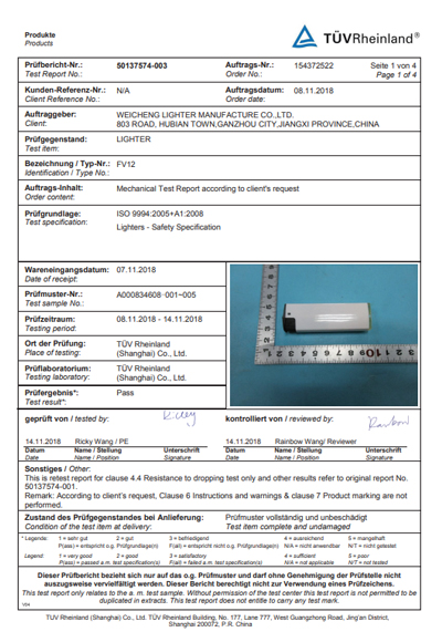 ISO9994 für FV12 von TÜV